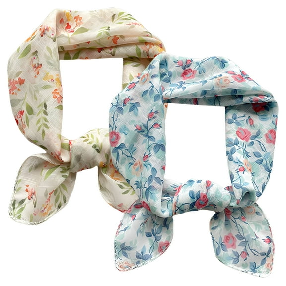TELOLY 2Pcs Bandanas for Women,Bag Tie Scarf Bag Scarf,Vacation Style Bandana Set,Style2