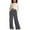 Dark Gray, variant on Girls' Solid Wide-Leg Lounge Pants, Casual Front Seam Detail Elastic Waist with Drawstring and Pockets for Kids 7-14 Years