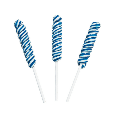 24-Pack Mini Twisty Lollipops - Blue Raspberry Swirl Suckers, Individually Wrapped, 9 oz.