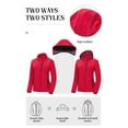 thumbnail image 3 of Chrisuno Womens Rain Jacket With Hood Women's Jackets For Fall Softshell Fleece Jackets Ladies Lightweight Water Resistant Performance Coat Red 2XL, 3 of 5