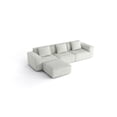 thumbnail image 4 of 118-inch modular sofa can be converted into an oversized sofa bed Free conversion sofa set flexible configuration, soft corduroy cloud velvet fabric Three-person combination with footrest -white, 4 of 8