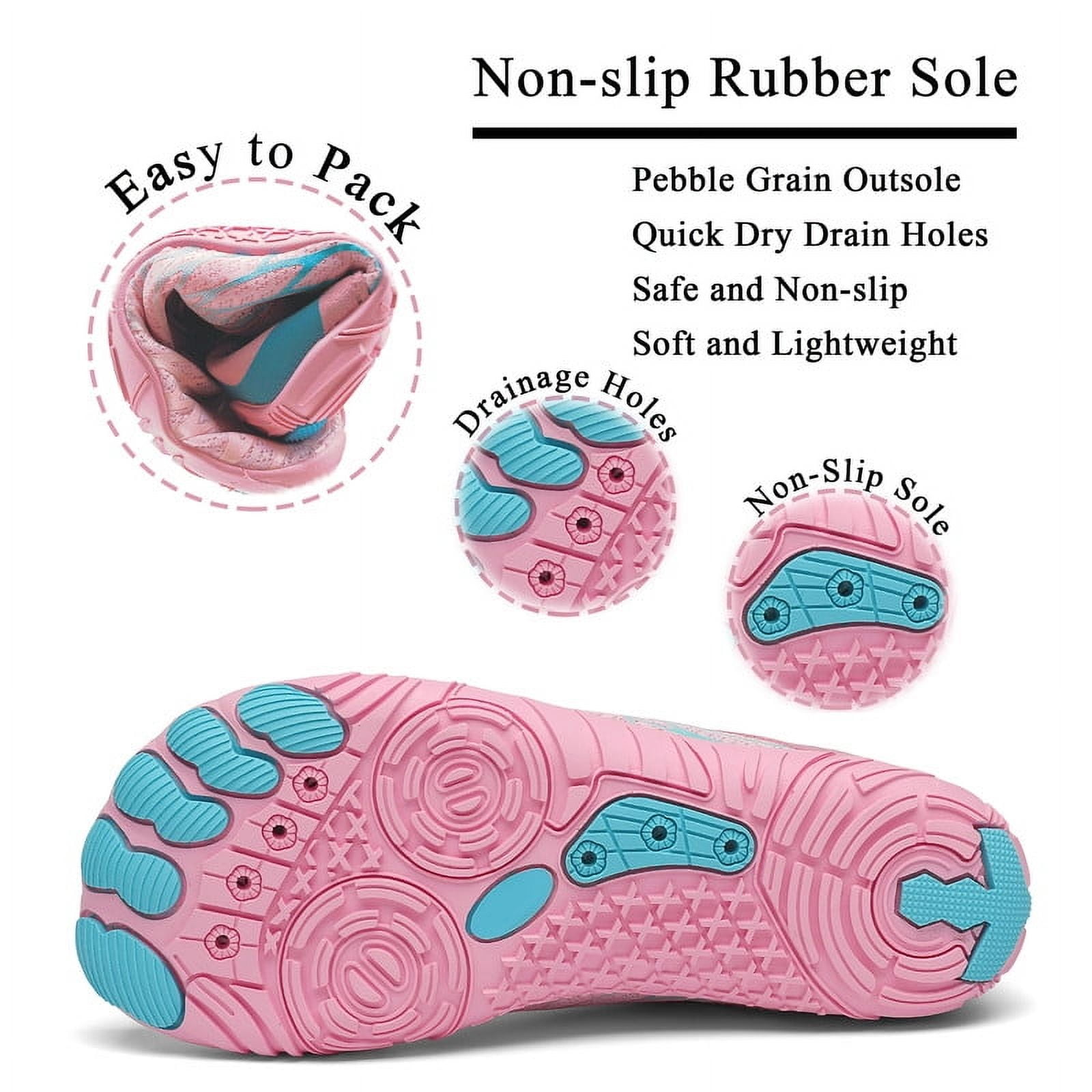 Stepedia Women's Barefoot Shoes Wide Toe Box Water Shoes for Exercise Hiking Boating Swimming, Pink 7 Wide