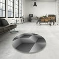 thumbnail image 4 of Ahgly Company Machine Washable Indoor Round Transitional Black Area Rugs, 6' Round, 4 of 7