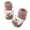 thumbnail image 2 of Spazoro Toddler Girls Boys Floor Walking Socks, Knitting Cotton Cute Print Doll Knitted Warm Mid Tube Socks for Child Kids Girls Khaki Size 3 Months, 2 of 3