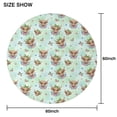 thumbnail image 6 of Green Highland Cow Flower Pattern Round Tablecloth 60"x60",Wrinkle Wipeable Table Cloth for Kitchen Dining Room Picnic Patio Party, 6 of 6