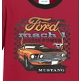 thumbnail image 2 of Mens Ford Mustang Mach I Horsepower 100% Cotton Ringer Tee Shirt, 3XL Navy/Gold, 2 of 5