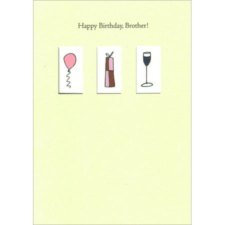 Freedom Greetings Balloon, Present & Wine Brother Birthday (Best Birthday Cards For Brother)