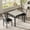 Rustic Gray, variant on GAOMON Dining Table Set for 2, Kitchen Table and Chairs for 2, 3 Piece Kitchen Dining Room Table Set,Wood Modern Square Dinner Table With Upholstered Seat,Gray