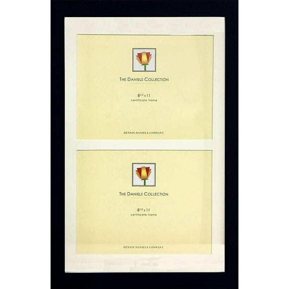 Black Wood Stacked Double 11x8one-half inch Certificate frame by Dennis Daniels - 8.5x11