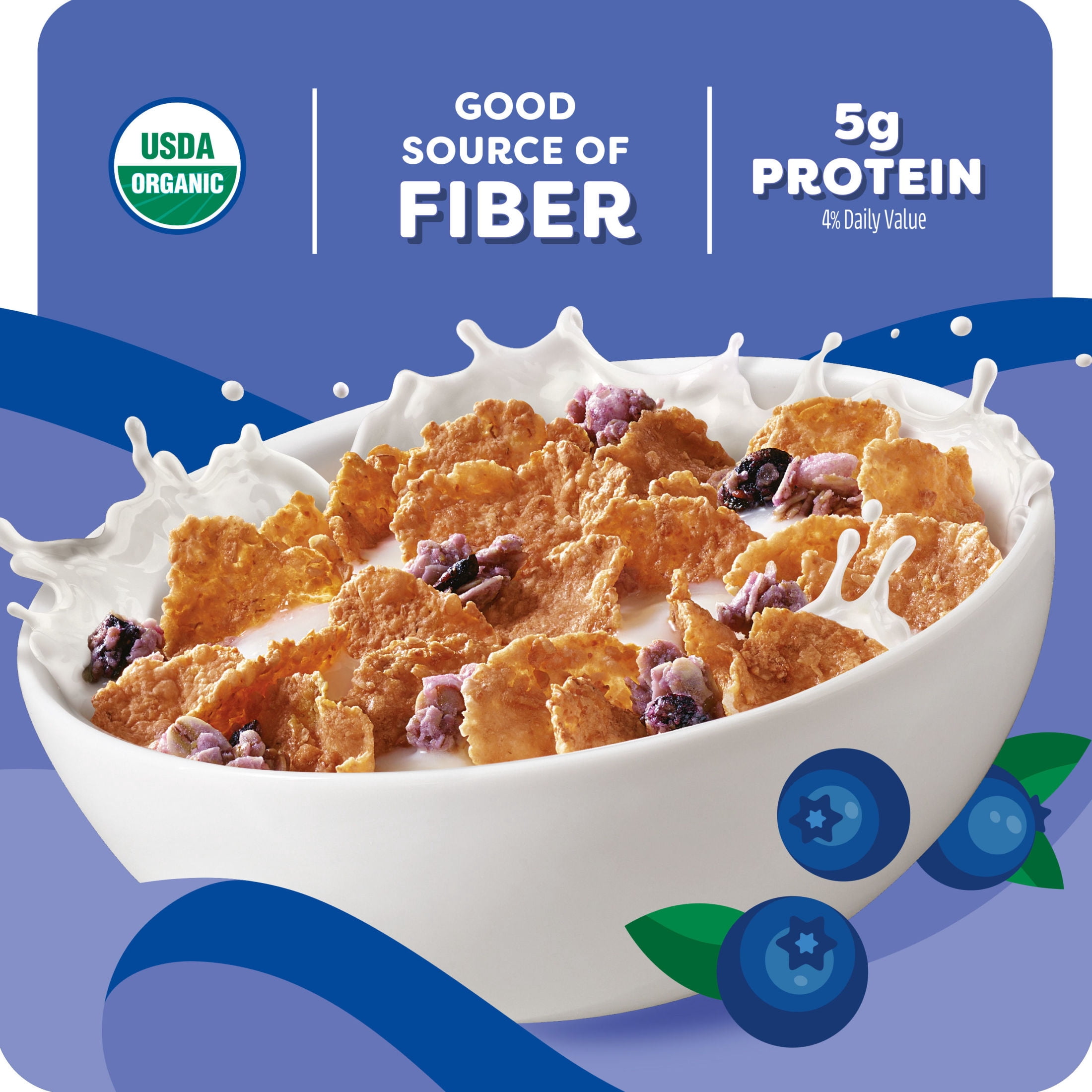Kashi Blueberry Clusters Breakfast Cereal Box, 17.2 oz