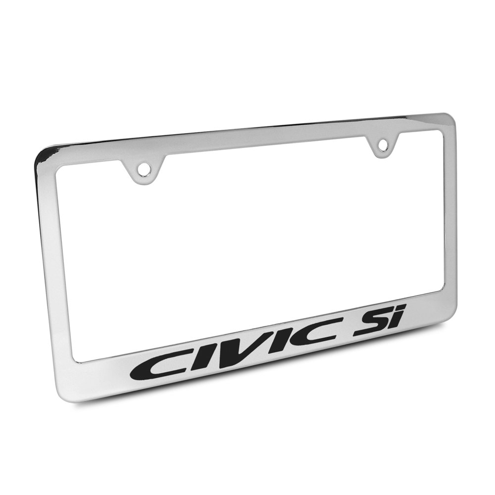 Honda Civic Si Chrome Metal License Plate Frame with Honda Screw Covers