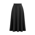 thumbnail image 3 of Lmueinov Plus Size Skirts for Women Casual Elastic High Waist Midi Skirt with Pockets Solid Color Flowy Work Office Fall Winter Skirts S-3XL, 3 of 7
