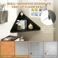 thumbnail image 6 of Corner Wall Desk, Small Corner Desk with Storage Shelves, Triangle Writing Table for Small Spaces, Wall Mounted Floating Table for Study, Living Room, Bedroom (Black), 6 of 9