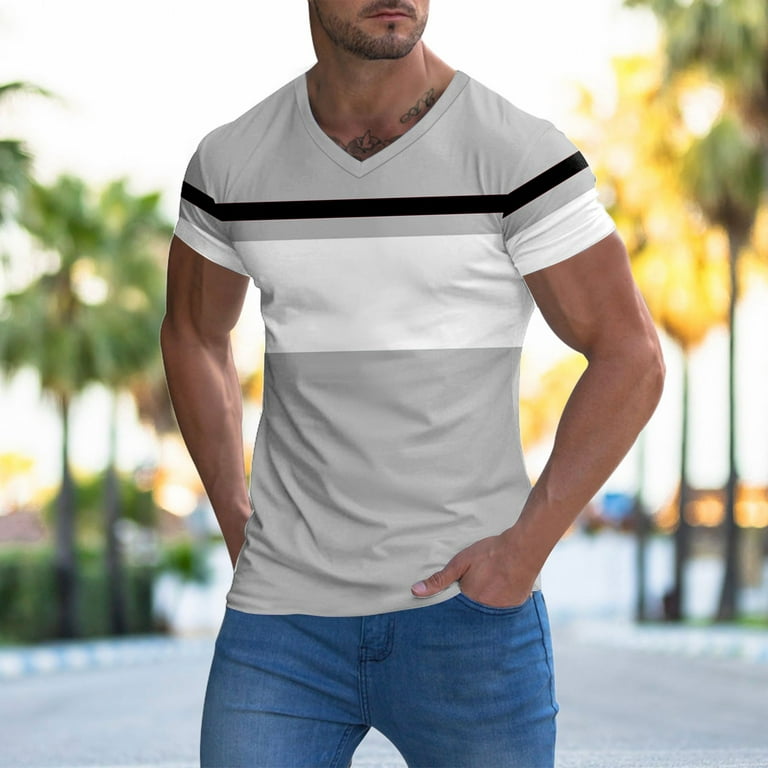 Men's T-Shirts, Classic Fit Casual V-Neck Undershirt