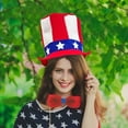 thumbnail image 3 of Xooz Flag Hat for 4th Of July Independence Day Patriotic Party Supplies,Uncle Sam Accessory,USA Red White Blue Striped Flag,Flag Day American Memorial Day Accessories, 3 of 10