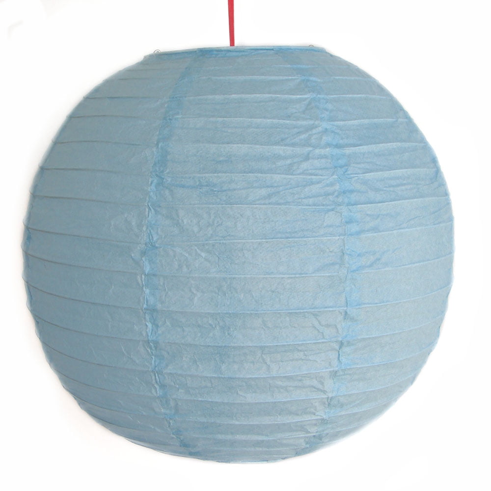 2 Pcs of Sky Blue Chinese Paper Lanterns, Sky Blue Paper Lanterns