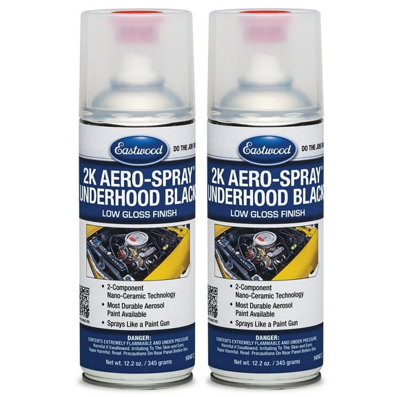 Eastwood 2K AeroSpray Automotive Underhood Black Spray Paint 2 Pack