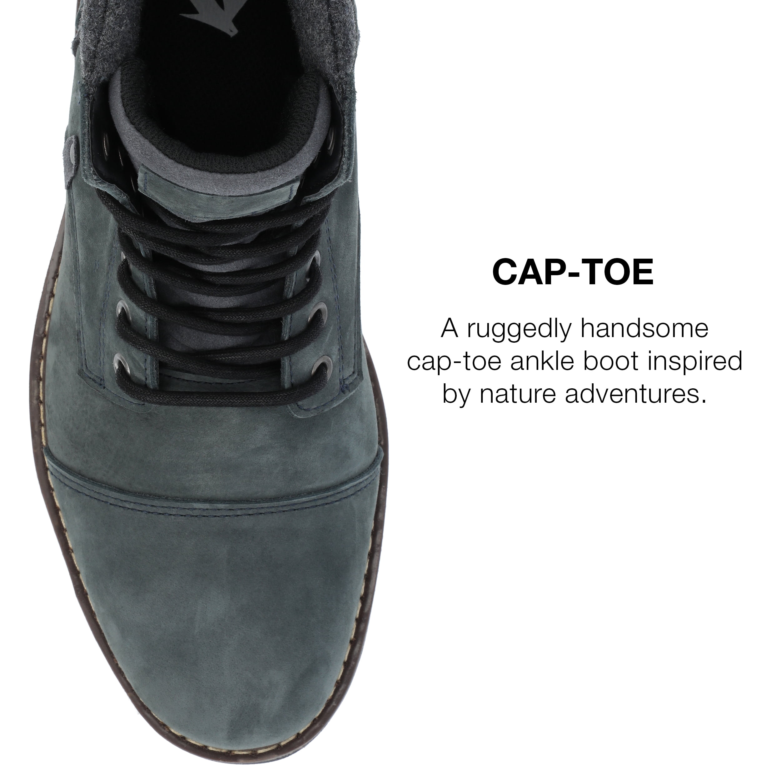 Territory Mens Yukon Wide Width Tru Comfort Foam Lace-up Cap Toe Ankle Boot