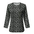 thumbnail image 1 of 2025 Chemise Décontractée Manche T T Foncé Boutons Col Rond Blouse Manche Longue T-Shirt Hauts Moyen Impression Femmes Chemises à Manches Longues pour Superposition Femmes, 1 of 3