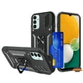 thumbnail image 3 of For Samsung Galaxy S22+ Plus Invisible Wallet Credit Card Holder Ring Stand Kickstand Heavy Duty Shockproof Hybrid Phone Case Cover by Xpression [Teal Green], 3 of 6
