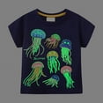 thumbnail image 4 of WEIYLL Tshirts Shirts For Boys Glow In Dark Jellyfish Print Short Sleeve Crew Neck Summer Outdoor Activities Kids Clothing for 12-24 Months, 4 of 5