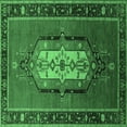 thumbnail image 1 of Ahgly Company Indoor Square Oriental Emerald Green Industrial Area Rugs, 4' Square, 1 of 4