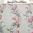thumbnail image 4 of Cozy Line Home Fashions Taupe Khaki Floral Blooming Cotton Reversible Quilt Bedding Set, Coverlet, Bedspread (Taupe Blooming, Queen - 3 Piece), 4 of 6