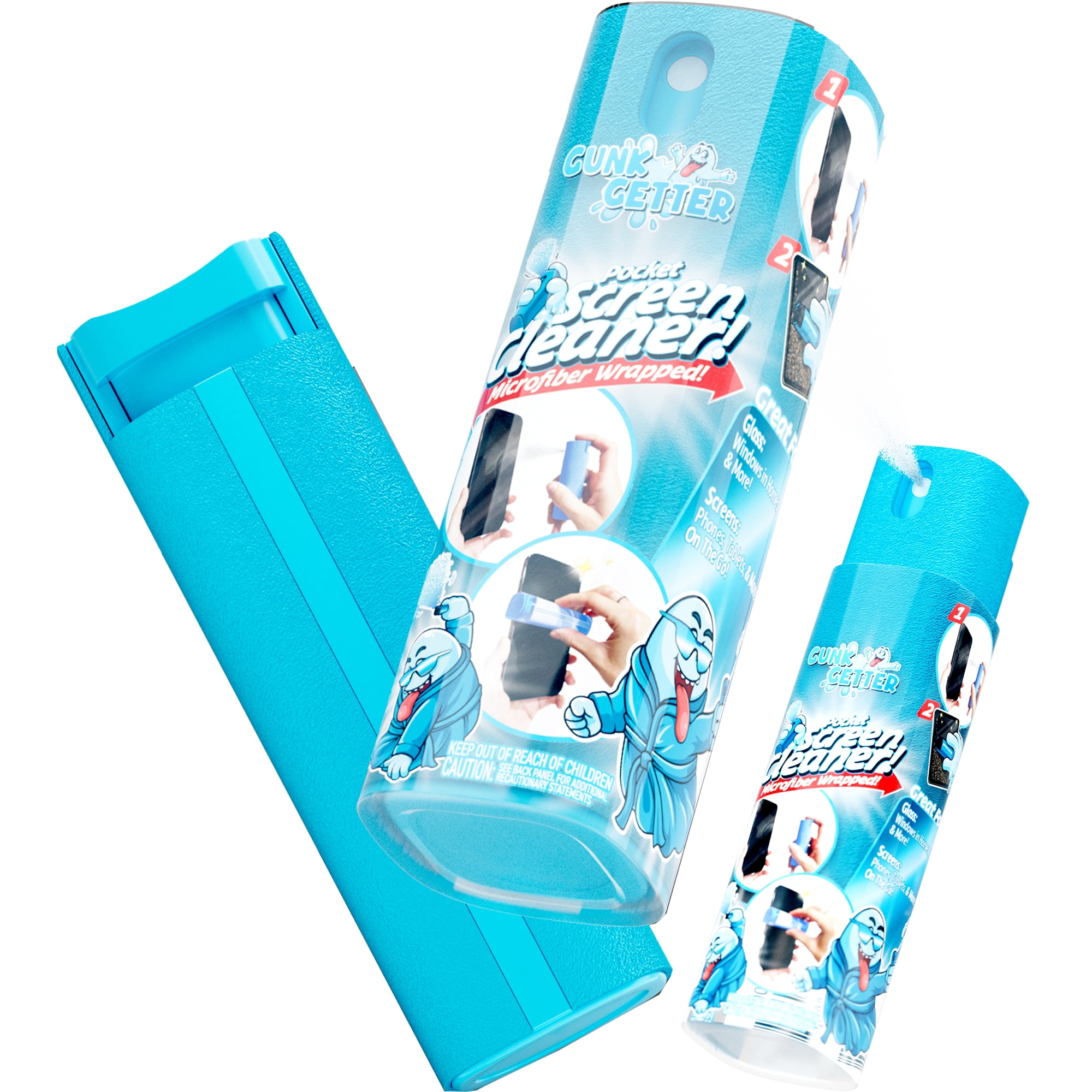 Gunk Getter Spray Bottle Pocket Screen Cleaner with Microfiber Wrap