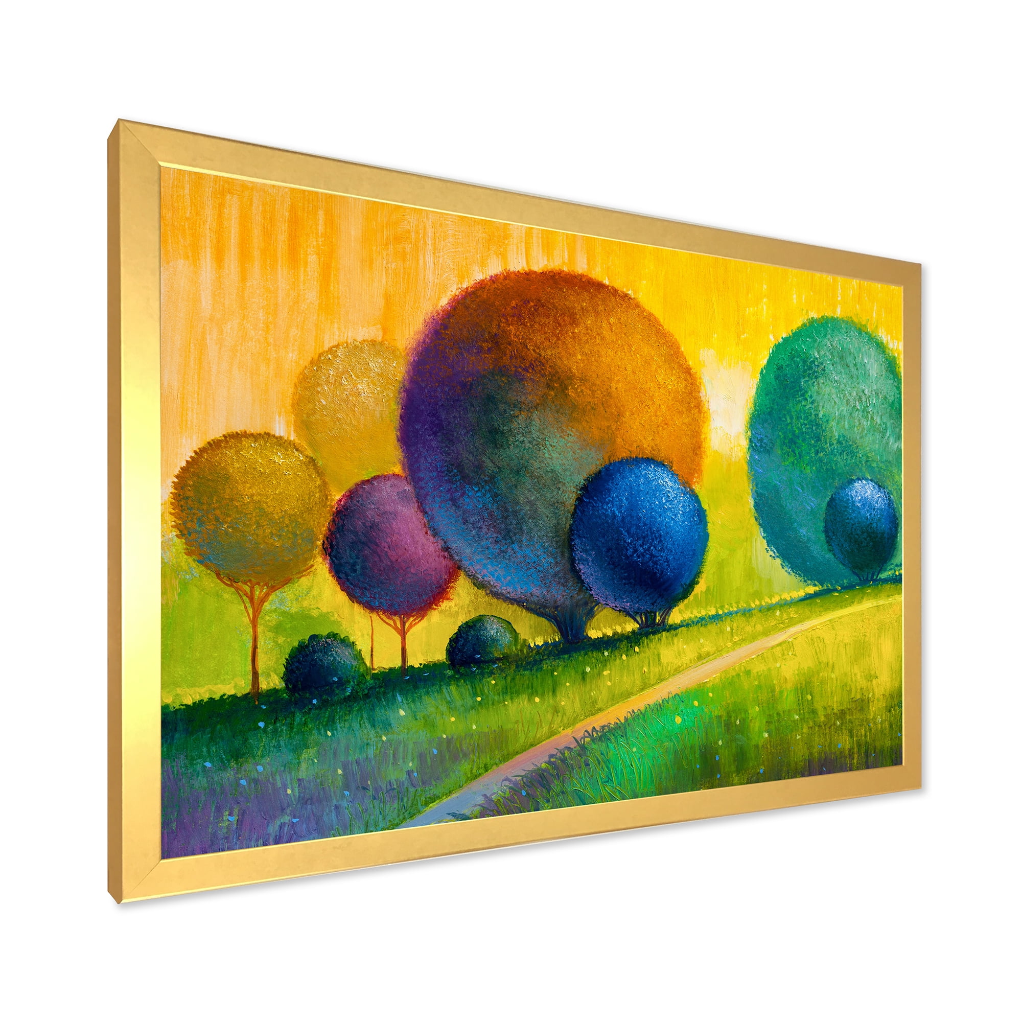 Designart 'Ornamental Colourful Trees III' Modern Framed Art Print