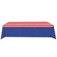 thumbnail image 2 of Disposable Patriotic Tablecloth 107x51 Inch Waterproof Plastic for 4th of July, Memorial Day, Labor Day Party Decorations, Fits Standard Rectangular Tables, Easy Cleanup, 2 of 6