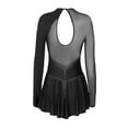 thumbnail image 5 of YONGHS Women's Rhinestone Figure Skating Dress Long Sleeves Spandex Gymnastics Leotard Black M, 5 of 7