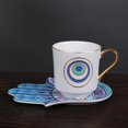 thumbnail image 2 of Tazas de café de cerámica, tazas de mal de ojo, taza turca, juego de tazas y platillos diseñados a mano, juego de tazas de café, café de cerámica, 2 of 5