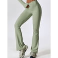 thumbnail image 7 of ELF Women's Yoga Sports Flare Pants, Solid Color Elastic High Waist Fitness Leggings Workout Gym Bell-Bottom Trousers, 7 of 7