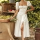 thumbnail image 1 of Vestidos Largos Vestidos de mujer Vestido elegante con mangas abullonadas Ropa de primavera y verano (Blanco XL) Ygjytge para Mujer Blanco T XL, 1 of 7