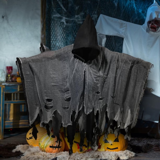 Capa de disfraz de Halloween Salvador Capa de malla con capucha Negro