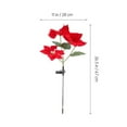 thumbnail image 2 of 1Pc Solar-powered Poinsettia Christmas Flower Ground Insert Light Ornament (Red), 2 of 6
