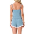 thumbnail image 3 of INSPIRE CHIC Women's Pajama Sets Sleeveless Lace Spaghetti Strap Lingerie Shorts Set M Blue, 3 of 6