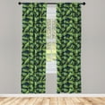 thumbnail image 4 of Ambesonne Tropical Window Curtains, Banana Leaf Plants Pattern, Each 28" W x 95" L, Olive Green Dark Blue, 4 of 4