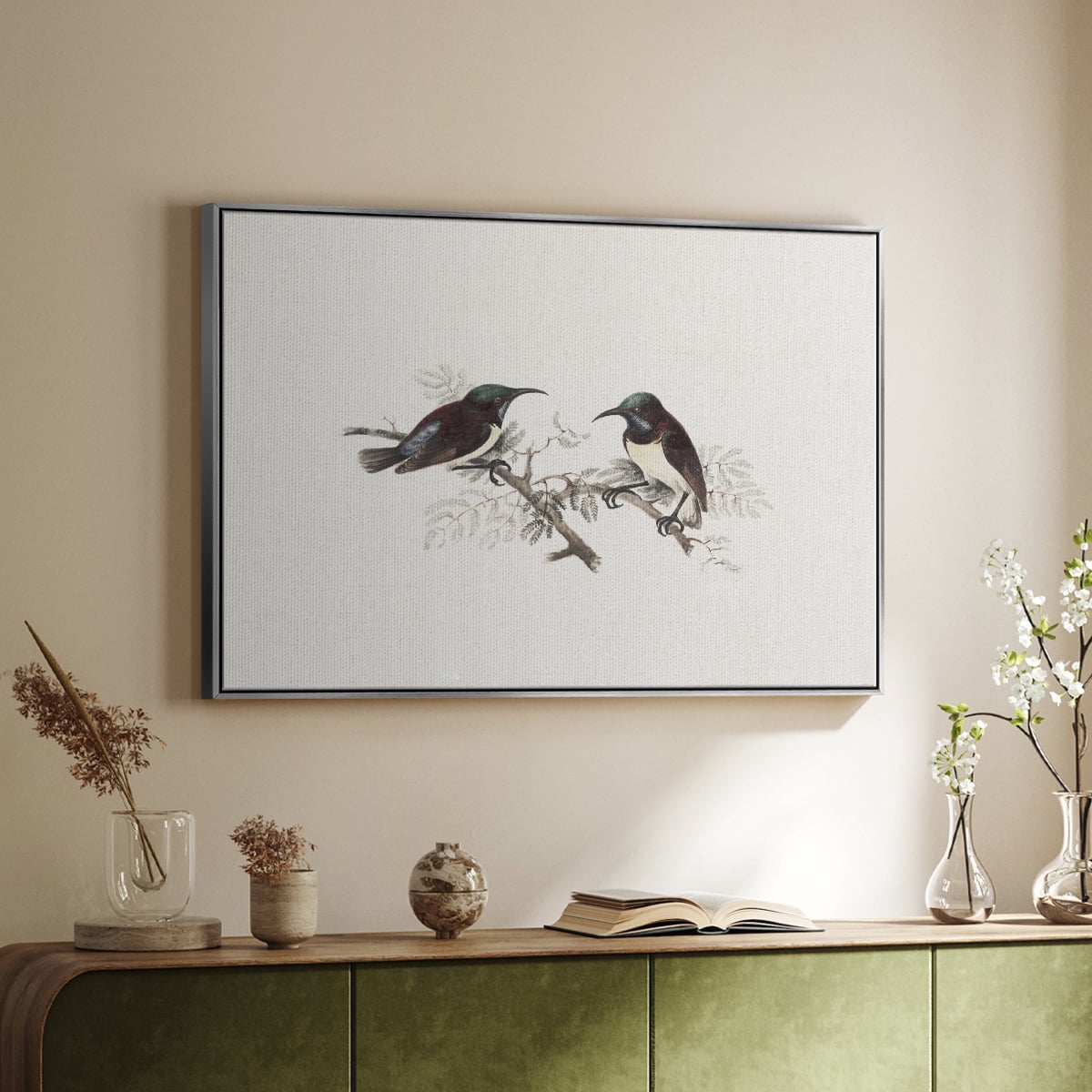 Vintage Animal Print-III By Wexford Home Framed in Silver Wood Gallery Wrapped Canvas 17 in. x 25 in.