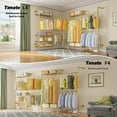 thumbnail image 4 of Timate L4 L Shape Garment Rack Heavy Duty for Hanging Clothes, Expandable  Pipe Clothing Rack, Wall Mounted Closet Organizer Large Wardrobe Kit Corner System Gold, 4 of 15