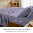 thumbnail image 3 of Mellanni 3-Piece Iconic Twin Bedsheet Set - Microfiber, 16" Deep Pocket, Cooling, Wrinkle, Fade, Stain Resistant, Violet, 3 of 6