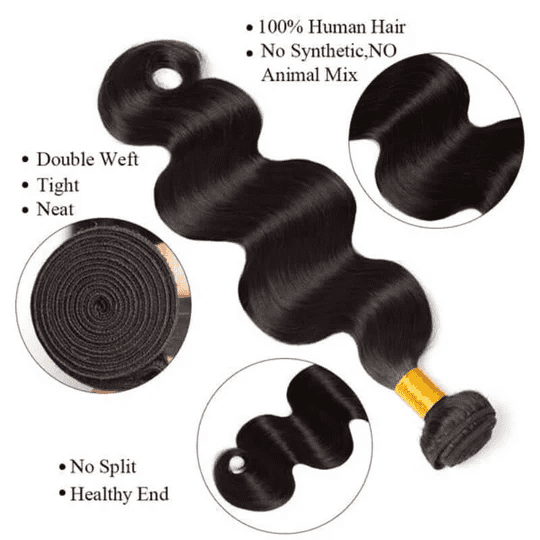USTAR 4x4 Lace Closure 14 Inch with 3 Bundles Brazilian Virgin Human Hair 14 16 18 Inch, Body Wave Natural Black for Black Women Deal