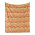 thumbnail image 1 of Geometric Soft Flannel Fleece Throw Blanket, Sunset Theme Conceptual Chevron Zigzag Pattern in Blended Soft Colors Design, Cozy Plush for Indoor and Outdoor Use, 70" x 90", Multicolor, by Ambesonne, 1 of 6