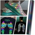 thumbnail image 6 of 1roll Rainbow Heat Transfer 11.8 in x 6.5 ft Reflective Rainbow Iron On Vinyl Heat Transfer Vinyl Film DIY T-Shirts Fabrics Silhouette Cameo Hats Bags Christmas Decoration, 6 of 6