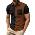thumbnail image 2 of WREESH Men's Color Block Henley Shirts Short Sleeve Top with a Trendy Color Block Design Stand Out in Style Coffee, 2 of 6