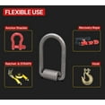 thumbnail image 4 of 20 pack 1/2" Heavy Duty Weld-On Extended Forged D Ring w/ Mounting Brackets - 11000 lbs Bracking Strength - Tie Down Anchor D-Ring for Trailer, Truck Cargo, RV, ATV Tiedowns, 4 of 11