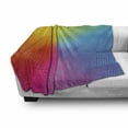thumbnail image 3 of Rainbow Soft Flannel Fleece Blanket, Vibrant Neon Colors Circles Rounds Dots Radiant Composition Iridescent Effect Print, Cozy Plush for Indoor and Outdoor Use, 70" x 90", Multicolor, by Ambesonne, 3 of 6