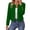Green, variant on Womens Collarless Open Front Blazer Long Sleeve Gold Button Crop Jacket Business Casual Work Office Lightweight Short Coat