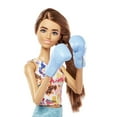 thumbnail image 4 of Barbie Self-Care Posable Doll, Brunette Workout Doll with Pet Puppy, Roller Skates and Accessories, 4 of 7