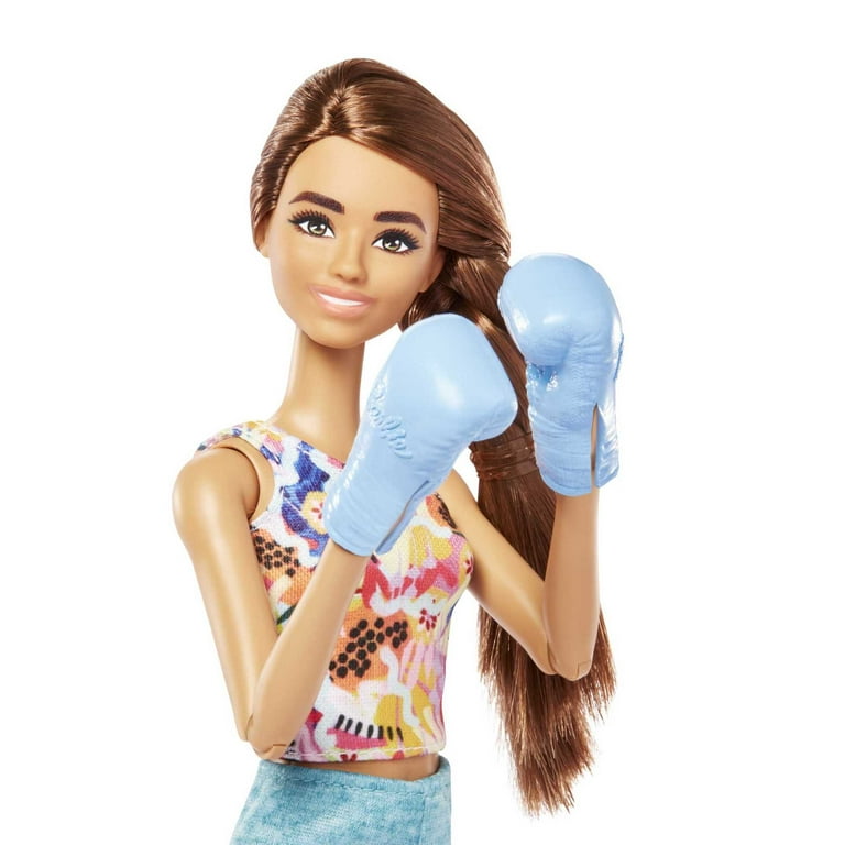 Barbie Self Care Posable Doll Brunette Workout Doll with Puppy and Accessories